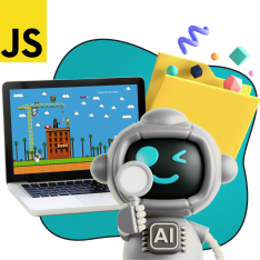 Язык программирования JavaScript + AI. Проектное обучение + геймификация + AI-помощники - КИБЕРшкола программирования для детей, компьютерные курсы для школьников, начинающих и подростков - KIBERone г. Дегунино